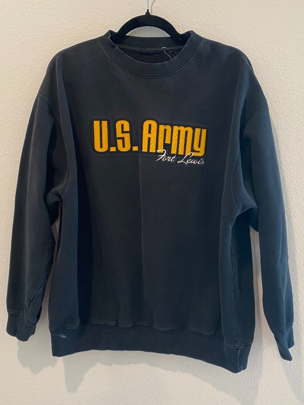 Vintage U.S. Army Fort Lewis Crewneck Sweatshirt Embroidered Spellout Unisex
